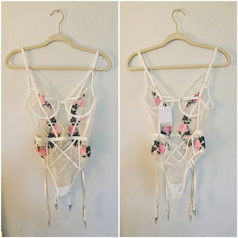 PRIMROSE: Moxy Intimates Floral Corset Bodysuit - Picture 2 of 5